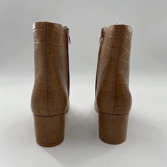 Dolce Vita Women’s Bel Booties Cafe Croc Croco Print Leather Tan sz 9 NEW IN BOX - Picture 8 of 8